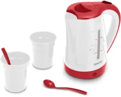 Електрочайник Sencor SWK150RD 0.5л, в комплекті 2 склянки + 2ложки