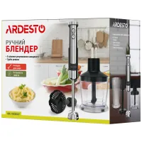 Блендер Ardesto HBG-1000BCHP заглибний, 1000Вт, 3в1, чорно-сріблястий
