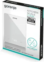 Ваги Gorenje KT10LBW кухонні, 10кг, дисплей, скло, білий