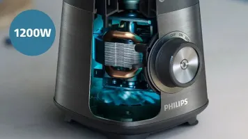 Блендер PHILIPS HR3041/00 стаціонарний Series 5000, 1200Вт, скло, чорний
