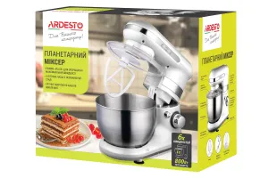 Міксер Ardesto KSTM-8040 планетарний 800Вт, білий
