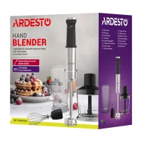 Блендер Ardesto HBG-1000WHCHC заглибний, 1000Вт, 3в1, чорно-сріблястий