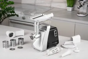 М'ясорубка Ardesto MGK-2100, 2100Вт, 2кг/хв, 3 решітки, чорно-срібний