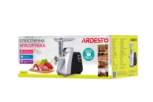М'ясорубка Ardesto MGK-2100, 2100Вт, 2кг/хв, 3 решітки, чорно-срібний
