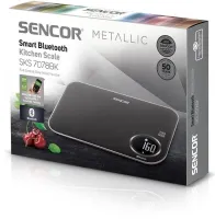 Ваги Sencor кухонні, 5кг, підключення до смартфону, пластик,  (SKS7078BK)