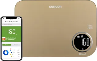 Ваги Sencor кухонні, 5кг, підключення до смартфону, пластик (SKS7077CH)
