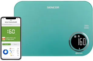 Ваги Sencor кухонні, 5кг, підключення до смартфону, пластик (SKS7071GR)