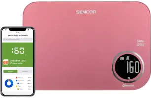 Ваги Sencor кухонні, 5кг, підключення до смартфону, пластик (SKS7074RD)