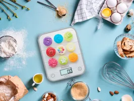 Ваги Tefal кухонні Optiss Cake Pops, 5кг, скло (BC50D4V0)