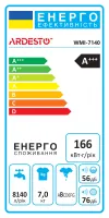 Пральна машина ARDESTO Bianco Vero WMI-7140, 7кг, 1400 об/хв