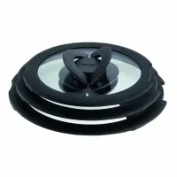Набір скляних кришок Tefal Ingenio, 16см, 18см, 20см, скло, пластик, чорний (L9849053)