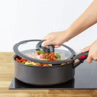 Набір скляних кришок Tefal Ingenio, 16см, 18см, 20см, скло, пластик, чорний (L9849053)