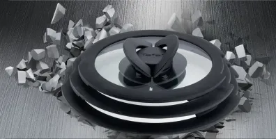 Набір скляних кришок Tefal Ingenio, 16см, 18см, 20см, скло, пластик, чорний (L9849053)