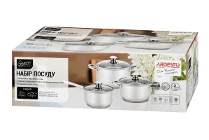Набір посуду Ardesto Gemini Gourmet Varese, 6 предметів, нержавіюча сталь (AR1906PS)
