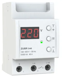 Реле напруги ZUBR D40 однофазне (40 А, 8 800 ВА) (4820120220425)
