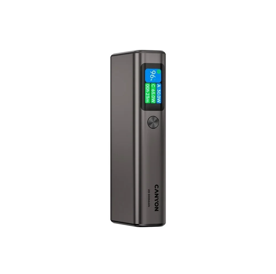 Зовнішній акумулятор Canyon OnPower 230 TFT 20000 mAh PD130W Dark