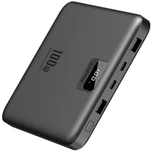 Зовнішній акумулятор CANYON PB-2008 LED FLAT 20000 mAh PD100W QC3.0 Dark Grey (CNE-CPB2008DG)