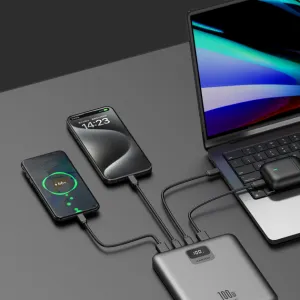 Зовнішній акумулятор CANYON PB-2008 LED FLAT 20000 mAh PD100W QC3.0 Dark Grey (CNE-CPB2008DG)