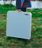 Набір стіл та стільці розкладні Neo Tools, стіл 60х120х60см, 4 стільці 36х34Х27см, 6.9кг (63-159)