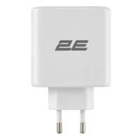 Зарядний пристрій мережевий 2E 65Вт GaN 2хUSB-C/USB-A, PD/QC (2E-WC3USB65W-W)