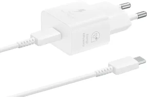 Зарядний пристрій мережевий Samsung 25Вт USB-С, кабель USB-C > USB-C, 1м (EP-T2510XWEGEU)