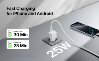 Зарядний пристрій мережевий Belkin 25Вт USB-С PD PPS (WCA012KQWH)
