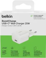 Зарядний пристрій мережевий Belkin 25Вт USB-С PD PPS (WCA012KQWH)
