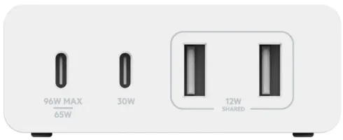 Зарядний пристрій мережевий Belkin 108Вт 2хUSB-С GAN PD PPS/2хUSB-A (WCH010VFWH)
