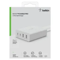 Зарядний пристрій мережевий Belkin 108Вт 2хUSB-С GAN PD PPS/2хUSB-A (WCH010VFWH)