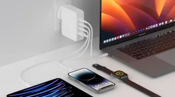 Зарядний пристрій мережевий Belkin 140Вт 3хUSB-С GAN PD PPS, USB-A (WCH014BTWH)