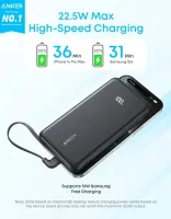 Зовнішній акумулятор ANKER 10000 mAh 22.5W Built-In USB-C Cable Black (A110DH11)