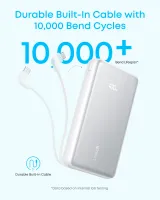 Зовнішній акумулятор ANKER 20000 mAh 22.5W Built-In USB-C Cable White (A110EH21)