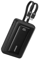Зовнішній акумулятор ANKER - 20000 mAh 45W Built-In Dual USB-C Cables (Чорний)