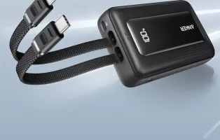 Зовнішній акумулятор ANKER - 20000 mAh 45W Built-In Dual USB-C Cables (Чорний)