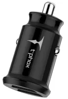 авто зарядка T-PHOX Charger Set 2.4A Dual+MicroUSB cable 1.2m (Чорний)