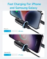 авто зарядка ANKER PowerDrive 323 – 30W PD + 22.5W USB-A (Чорний)