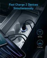 авто зарядка ANKER PowerDrive 323 – 30W PD + 22.5W USB-A (Чорний)