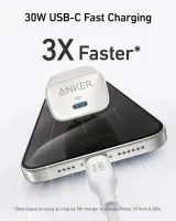 Зарядний пристрій мережевий ANKER PowerPort 511 Nano IV - 30W USB-C (Білий)