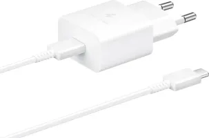 Зарядний пристрій мережевий SAMSUNG 15W Power Adapter (w C to C Cable) EP-T1510XWEGEU / Біла