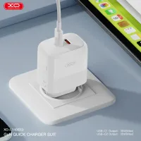 Зарядний пристрій мережевий XO L140 - 35W PD Dual port USB-C (Білий)