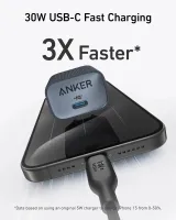 Зарядний пристрій мережевий ANKER PowerPort 511 Nano IV - 30W USB-C (Чорна)