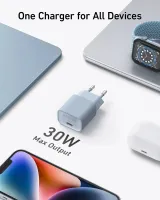 Зарядний пристрій мережевий ANKER PowerPort 511 Nano IV - 30W USB-C (Чорна)