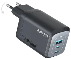 Зарядний пристрій мережевий ANKER GaNPrime Charger - 67W, 2xUSB-C PD & 1xUSB-A (Чорний)
