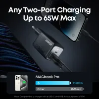 Зарядний пристрій мережевий ANKER GaNPrime Charger - 67W, 2xUSB-C PD & 1xUSB-A (Чорний)