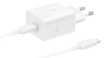 Зарядний пристрій мережевий SAMSUNG 45W Compact Power Adapter (w C to C Cable) EP-T4511XWEGEU / Білий