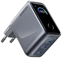 Зарядний пристрій мережевий ANKER GaNPrime Charger 160W, 3xUSB-C PD3.1 w Display (Сріблястий)