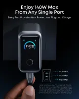 Зарядний пристрій мережевий ANKER GaNPrime Charger 160W, 3xUSB-C PD3.1 w Display (Сріблястий)