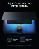 Зарядний пристрій мережевий ANKER GaNPrime Charger 160W, 3xUSB-C PD3.1 w Display (Сріблястий)