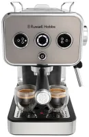 Кавоварка еспрессо RUSSELL HOBBS 26452-56 Distinctions Titanium, 1,1л, мелена + чалди, сріблястий
