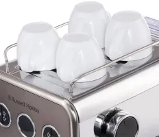 Кавоварка еспрессо RUSSELL HOBBS 26452-56 Distinctions Titanium, 1,1л, мелена + чалди, сріблястий